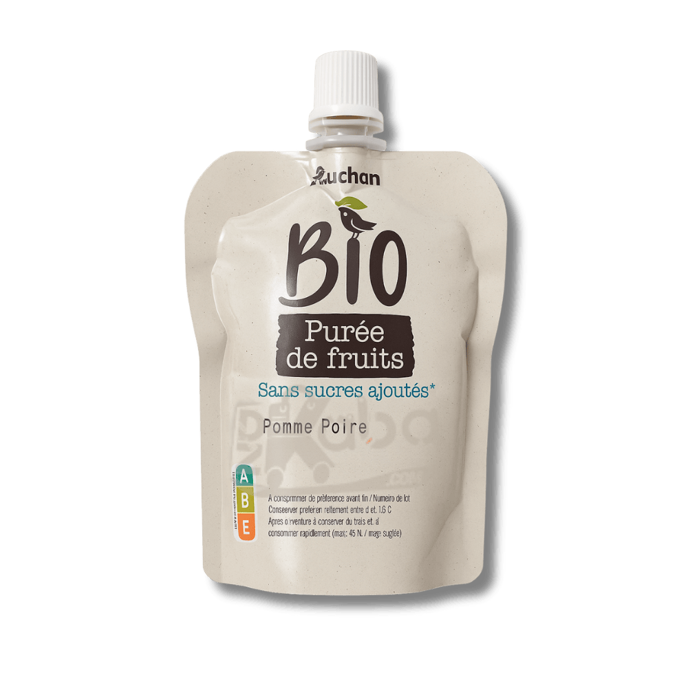 Auchan BIO Fruit Purée Apple Pear Sugar Free 90g