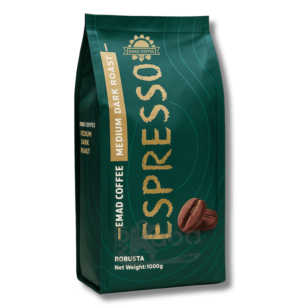 Café en grains Emad Espresso Torréfaction moyenne foncée Robusta 1 kg