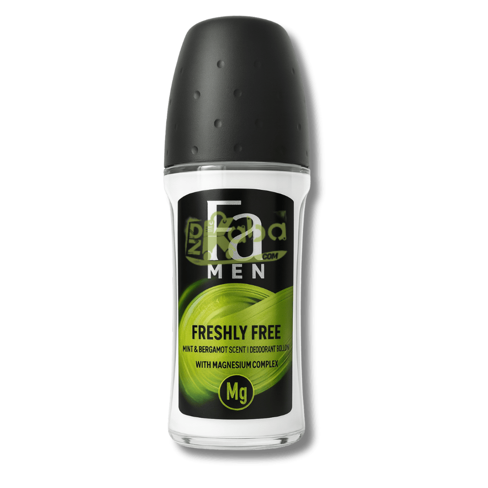 Fa Men Deodorant Roll-On Freshly Free Mint & Bergamot with Magnesium Complex 50ml