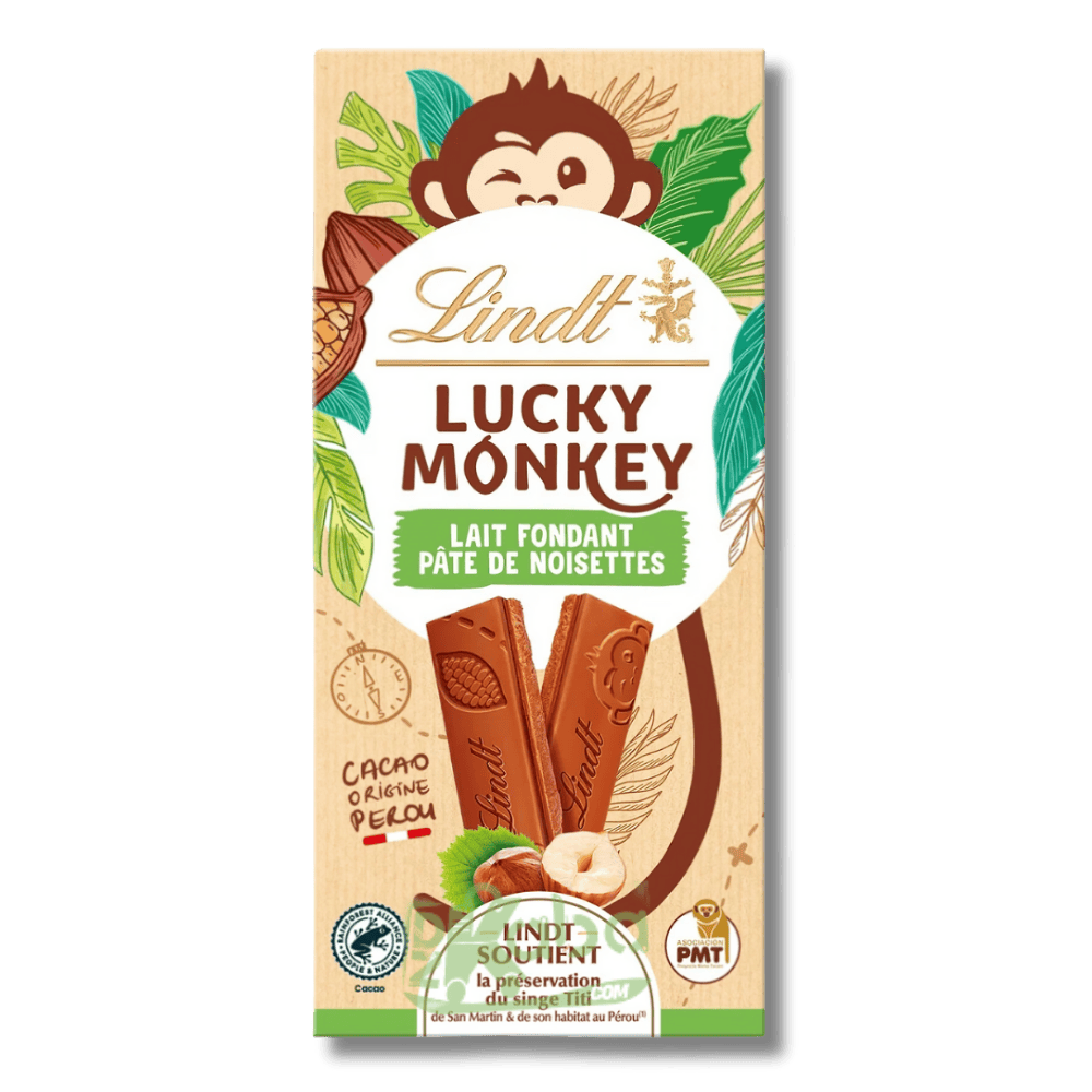 Pâte de chocolat au lait et noisettes Lindt Lucky Monkey 100 g