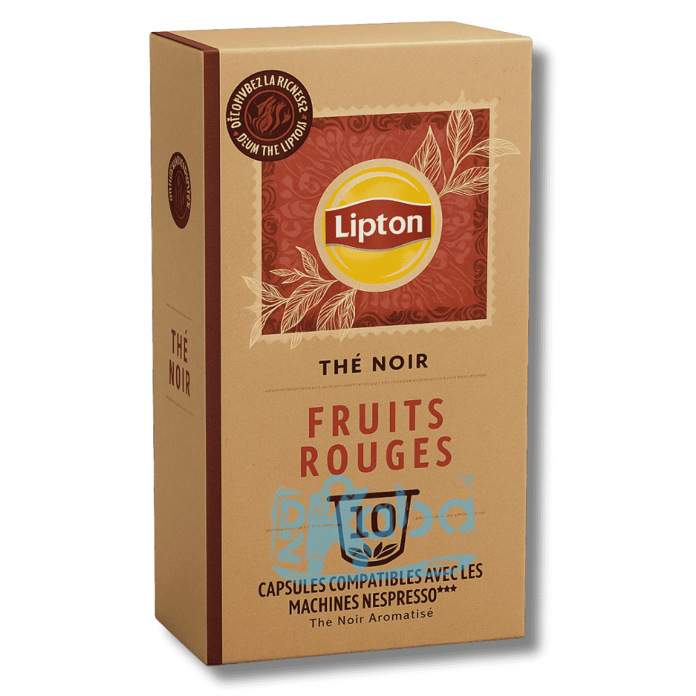 Capsules Lipton Thé Noir Fruits Rouges T10
