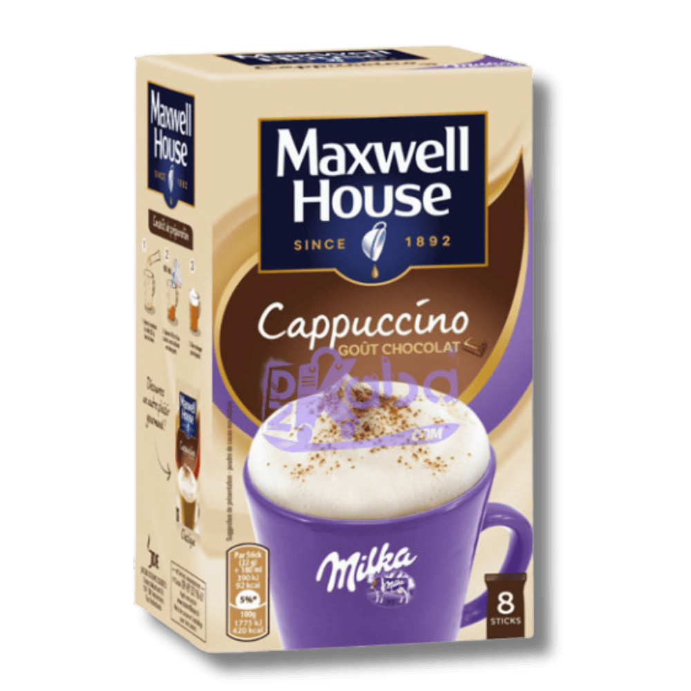 Maxwell House Instant Coffee Cappuccino Chocolate Flavor Milka T8