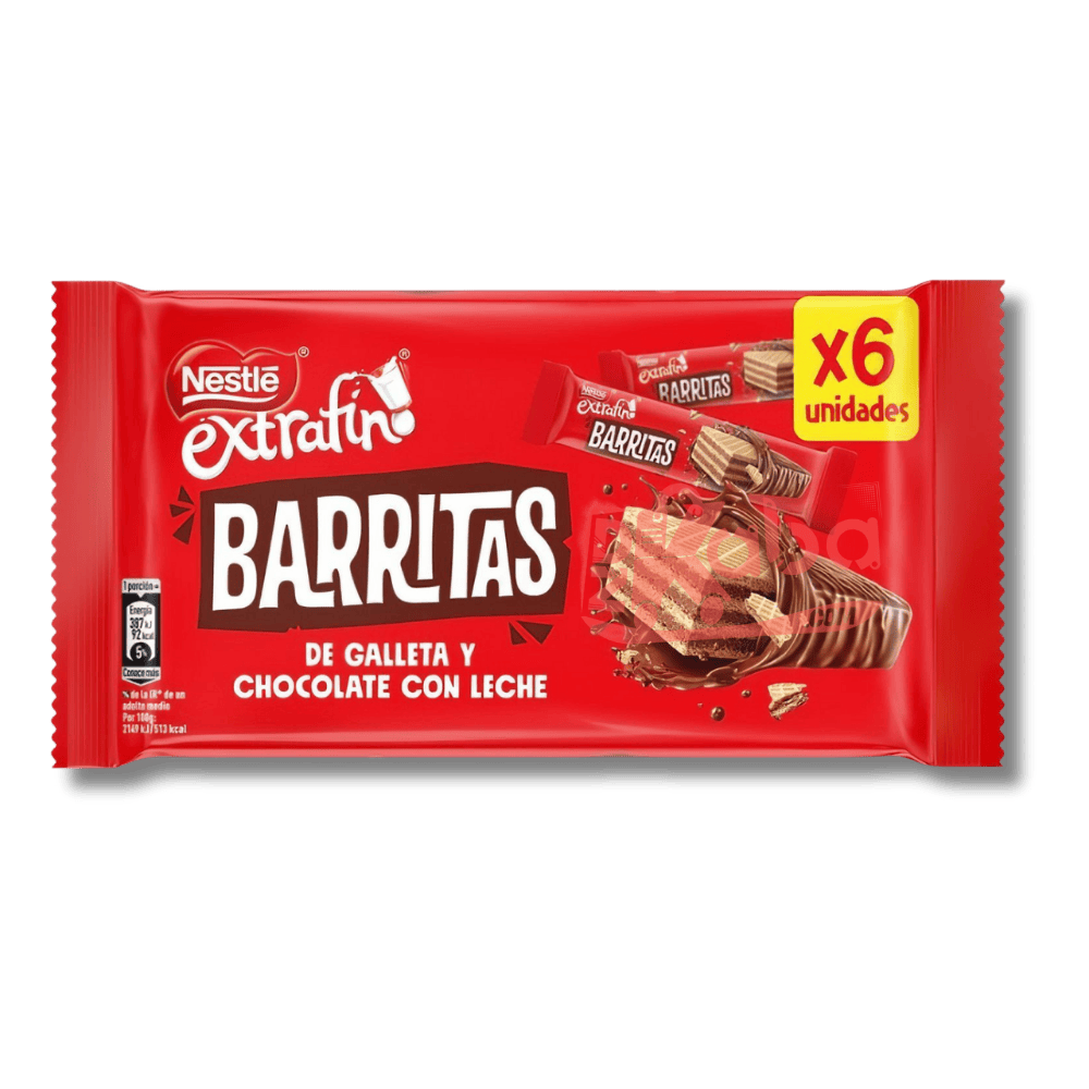 Nestlé Extrafín Barritas Chocolat au Lait & Biscuit T6