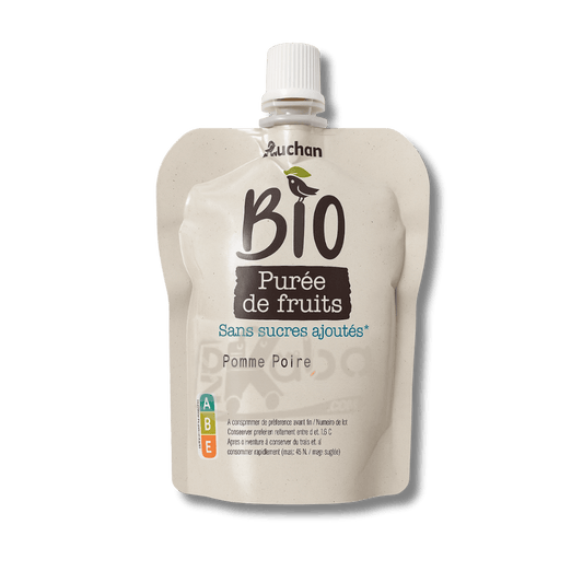 Auchan BIO Fruit Purée Apple Pear Sugar Free 90g
