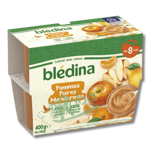 Blédina Apple Pear Mandarin SugarFree 4x100g