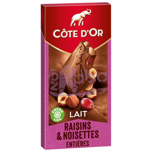 Côte d’Or Milk Chocolate Raisins & Whole Hazelnuts 180g