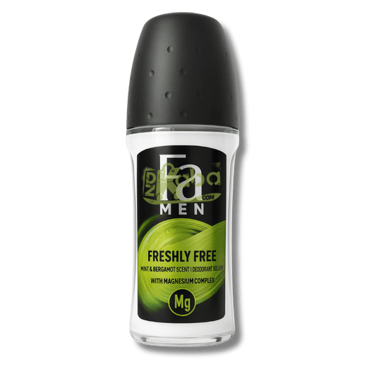 Fa Men Deodorant Roll-On Freshly Free Mint & Bergamot with Magnesium Complex 50ml