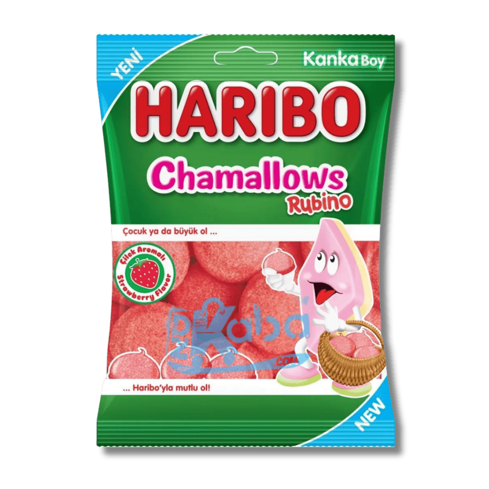 Guimauves Haribo Chamallows Rubino saveur fraise 70 g