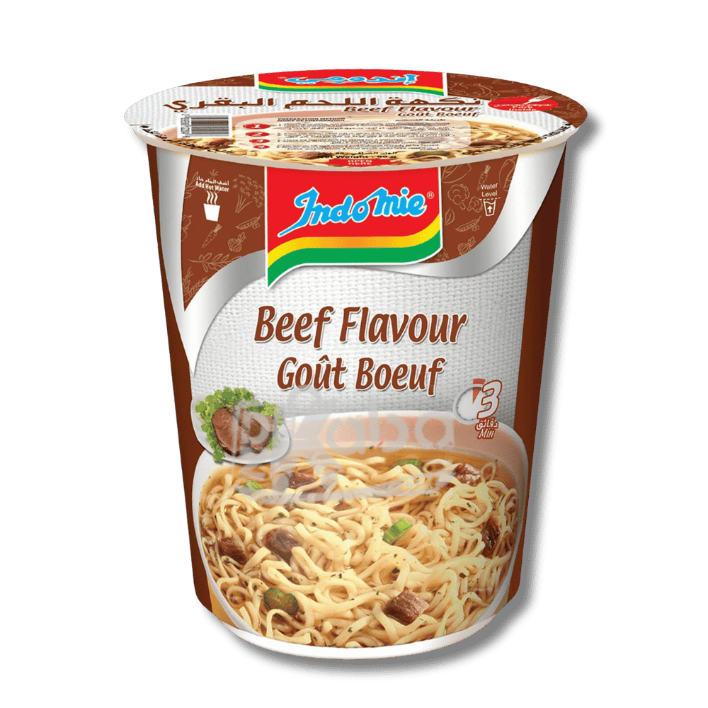 Nouilles instantanées Indomie en tasse, saveur bœuf, 60 g
