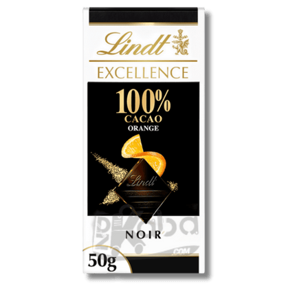 Lindt Excellence 100% Cacao Orange Noir 50g