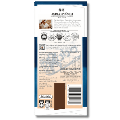 Chocolat au lait Lindt Les Grandes Noisettes 150 g