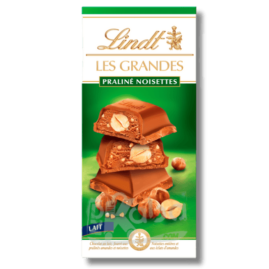 Lindt Les Grandes Milk Chocolate Praline Hazelnuts 200g