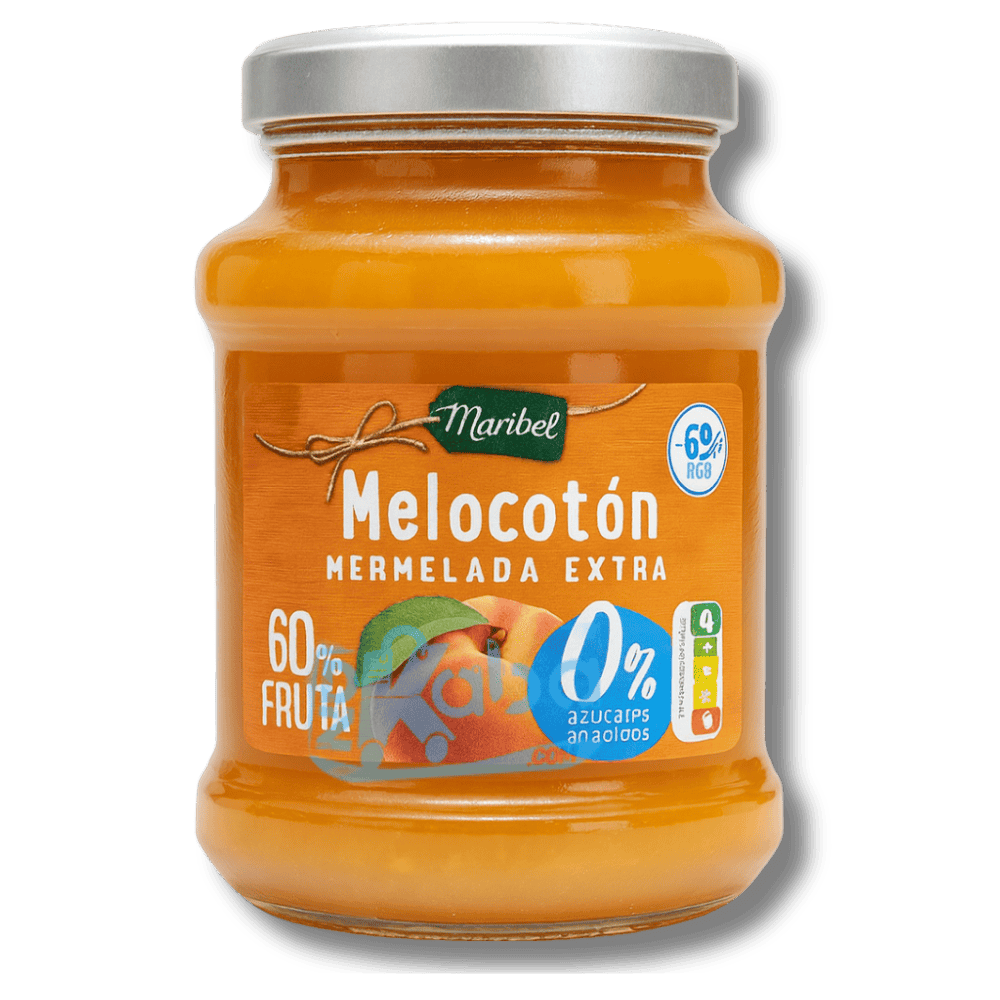 Confiture de pêches Maribel Extra 0 % de sucre ajouté, 60 % de fruits, 350 g