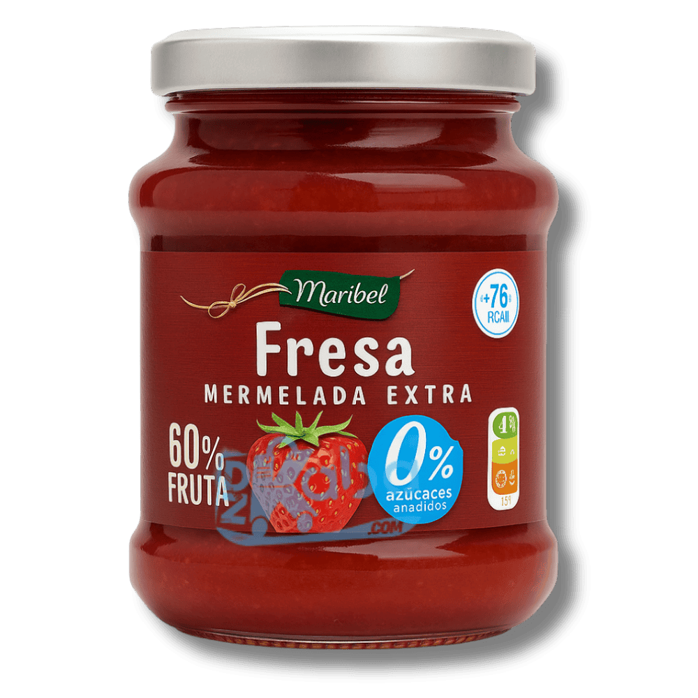 Confiture de fraises Maribel Extra 0 % de sucre ajouté, 60 % de fruits, 350 g