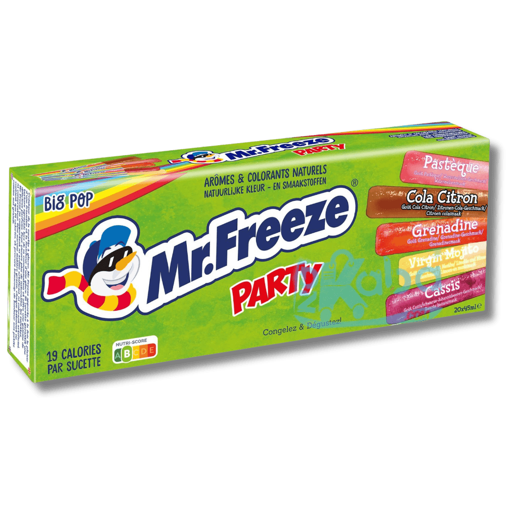 Glaces à l'eau Mr. Freeze Party, saveurs assorties, 20 x 45 ml