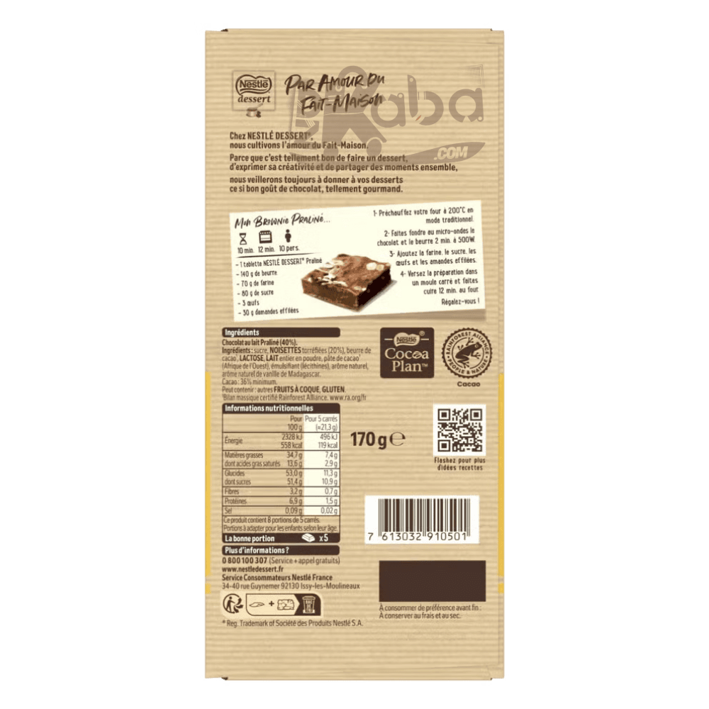 Nestlé Dessert Chocolat au Lait Praliné 170g