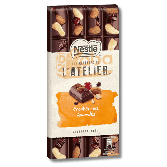 نستله Les Recettes de L'Atelier شوكولاتة داكنة بالتوت البري واللوز 170 جرام