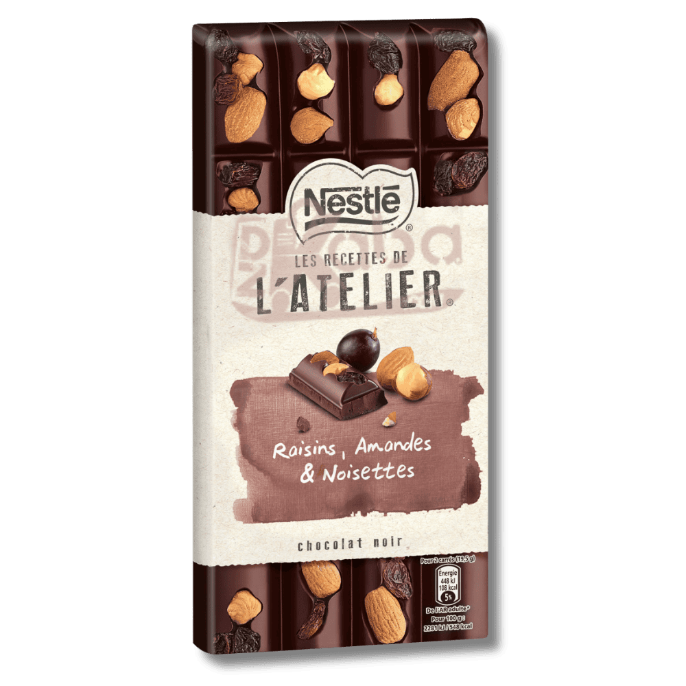 Nestlé Les Recettes de L’Atelier Dark Chocolate Raisins, Almonds & Hazelnuts 170g