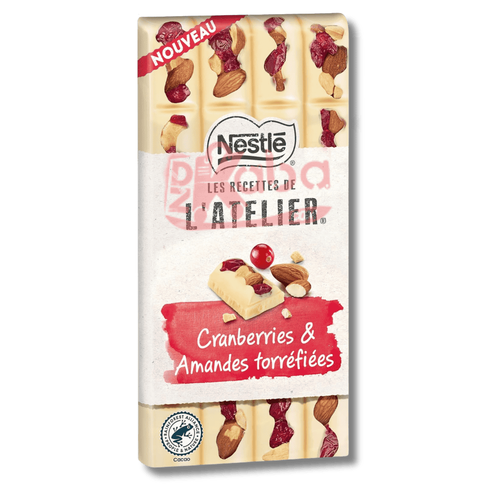 نستله Les Recettes de L'Atelier شوكولاتة بيضاء بالتوت البري واللوز المحمص 170 جرام