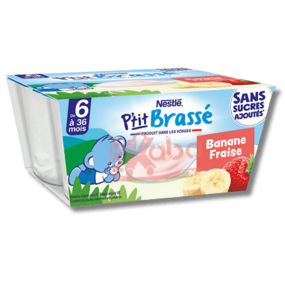 Nestlé P’tit Brassé Banana Strawberry 4x90g