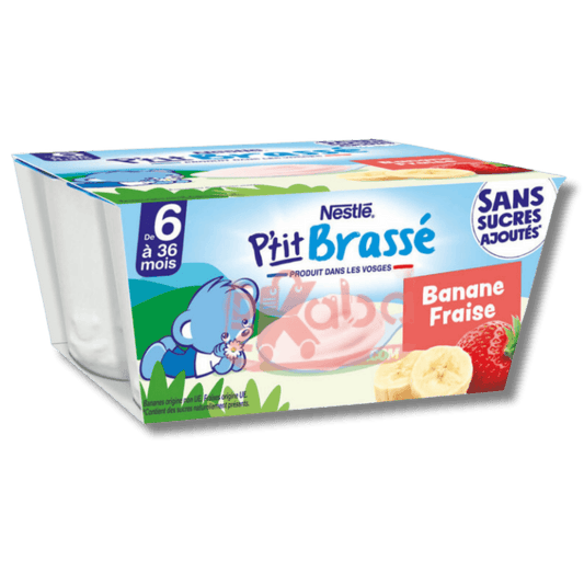 Nestlé P’tit Brassé Banana Strawberry 4x90g