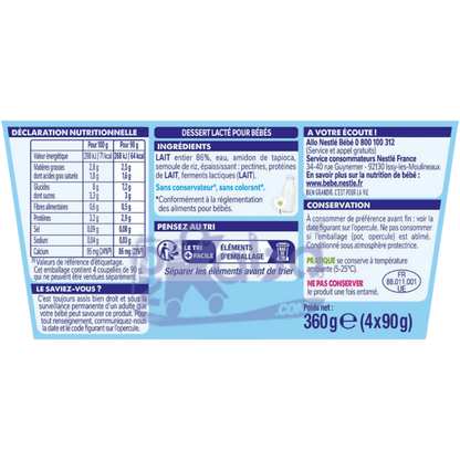 Nestlé P’tit Brassé Nature 4x90g