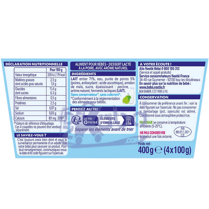 Nestlé P’tit Brassé Pear 4x100g