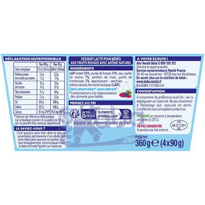 Nestlé P’tit Brassé Red Fruits 4x90g