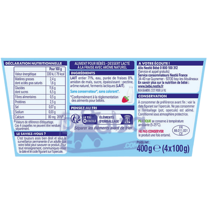Nestlé P’tit Brassé Strawberry 4x100g