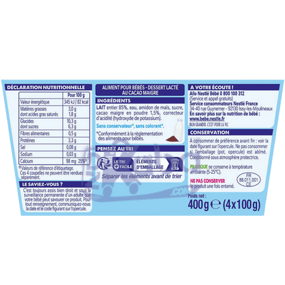 Nestlé P’tit Gourmand Cocoa 4x100g