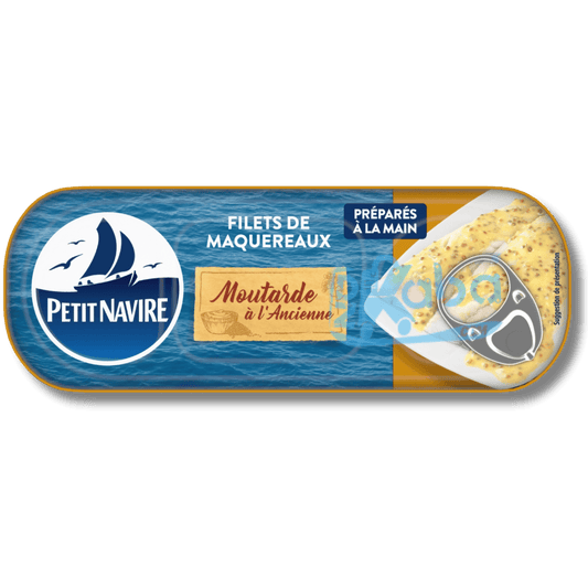 Petit Navire Mackerel Fillets Old-Style Mustard 169g