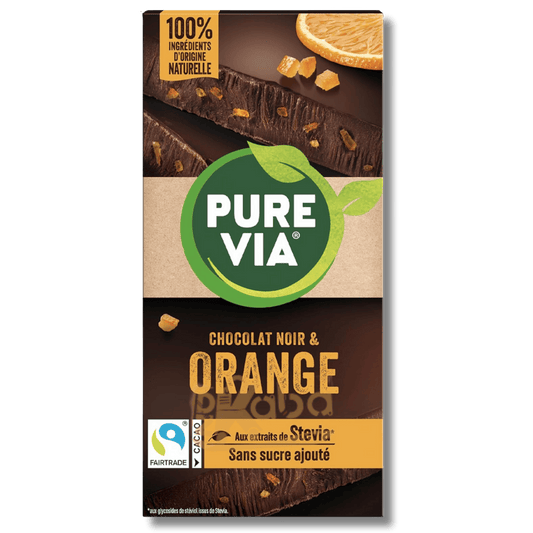 Pure Via Dark Chocolate Orange Sugar Free 100g