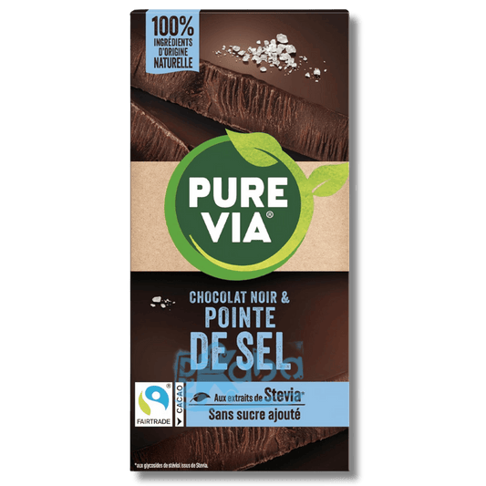 Pure Via Dark Chocolate Sea Salt Sugar Free 100g