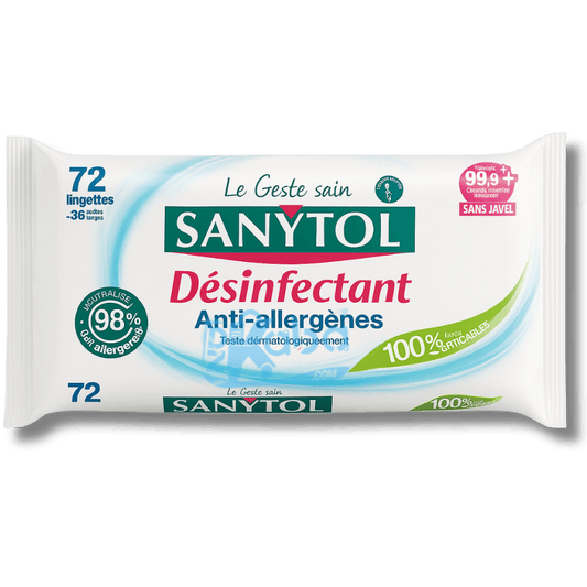 Sanytol Disinfectant Anti-Allergen Wipes T72