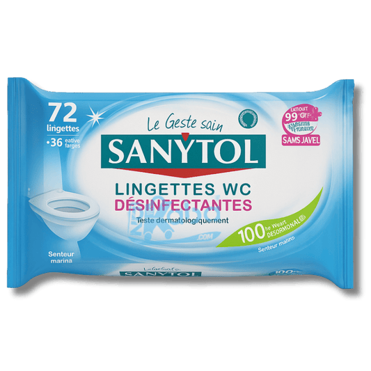 Sanytol Disinfectant Toilet Wipes Marine Scent T72