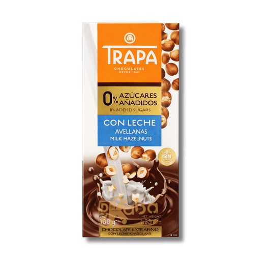 Trapa Milk Chocolate Milk Hazelnuts Sugar Free 100g