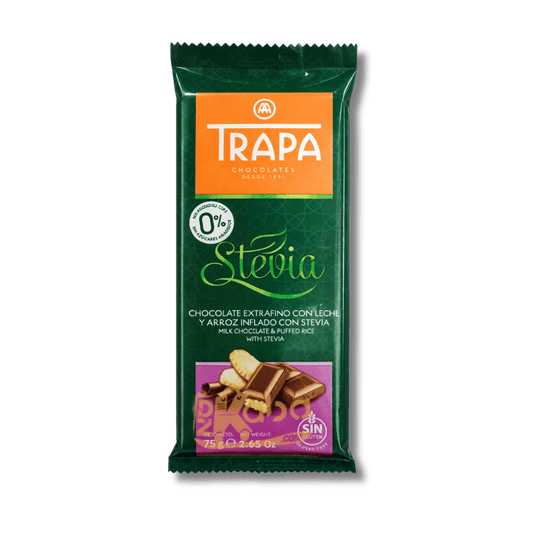 Trapa Milk Chocolate Puffed Rice Stevia Sugar Free 75g